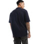 New look oversized pique polo in navy