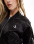 Calvin Klein Jeans bomber jacket with zip details in black