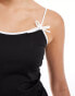 Noisy May cami top with bow detail in black