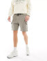 Bershka jersey cargo short in grey