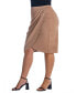 Plus Size Elastic Waist Knee Length Skirt