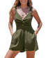 Women's Green Sweetheart Twist & Keyhole Straight Leg Romper