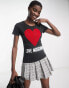 Love Moschino classic heart logo t-shirt in black