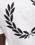 Fred Perry rear powder laurel t-shirt in white