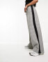 ASOS DESIGN pull on trouser with contrast panel in grey check