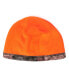 Men's Unisex Reversible Fleece Beanie, Grey/Orange, One Size