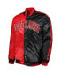 Men's Red, Black Portland Trail Blazers Fast Break Satin Full-Snap Jacket