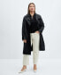 Women's Leather-Effect Trench Coat