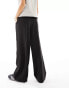 Pieces Petite tailored wide leg trousers in black