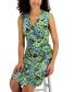 Women's Printed Sleeveless V-Neck Sheath Dress