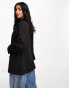 Miss Selfridge Petite oversized double breasted blazer in black - BLACK