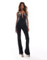 Murci exclusive corset gem detail plunge jumpsuit in black