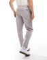 Threadbare cotton twill pull on trousers in stone