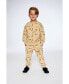 Boy French Terry Sweatpants Beige Printed Jungle Animal - Child