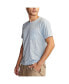 Men's Linen Short Sleeve Pocket Crew Neck Tee Shirt