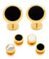 Men's Double Sided Round Beveled Cufflink and Stud Set