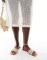 Bershka woven flat sandals in sand