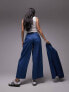 Topshop co ord denim trouser in mid blue