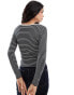 Vero Moda reversible long sleeve t-shirt in black and white stripe