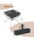 3-in-1 Portable Charcoal Grill Folding Camping Fire Pit with Carrying Bag & Gloves