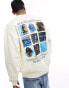 ASOS DESIGN oversized sweatshirt wth photographic back print in beige