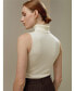 Women's Silk Knitted Turtleneck Sleeveless Top