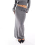 SNDYS knit low rise maxi skirt co-ord in grey