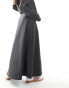 Object volume midi skirt co-ord in grey pinstripe