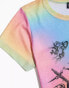 ASOS DESIGN PRIDE genderless baby tee in rainbow tie dye mesh with front print