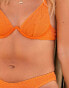 South Beach x Misha Grimes glitter crinkle underwire bikini top in orange