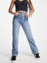 Topshop Petite Kort jeans in mid blue