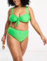 Brave Soul Plus belted bikini bottom in green