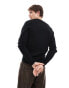 COLLUSION soft knitted crew neck jumper in black