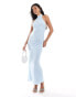 ASOS DESIGN textured lace halter neck maxi dress in baby blue