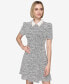 Women's Puffed-Shoulder Collared Dress