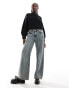 Wrangler knitted jumper with balloon sleeves in black