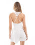 Miss Selfridge broderie strappy back detail playsuit in cream