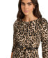 Women's Leopard-Print Boat-Neck Midi Dress