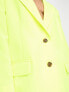 ASOS DESIGN oversized grandad suit blazer in fluro yellow