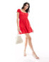 Rhythm raya cap sleeve beach mini dress in red