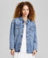 Women's Oversized Western Snap-Front Denim Shirt, Created for Macy's