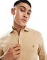 Polo Ralph Lauren icon logo check print jersey shirt in tan