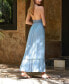 Women's Sky Blue Halterneck Lace Maxi Beach Dress