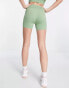 South Beach polyester legging shorts with scallop edge in olive