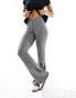 ONLY high waisted flared trousers in grey melange