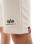 Alpha Industries core logo sweat shorts in beige