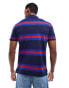 Polo Ralph Lauren icon logo stripe pique polo in navy