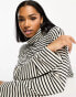 Vero Moda Aware roll neck top in black and cream stripes