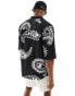 ONLY & SONS revere collar shirt with paisley print in black