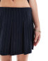 ASOS DESIGN tailored pleated mini skirt in navy stripe